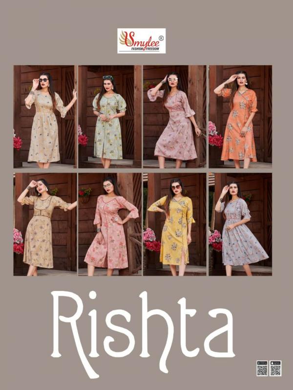 Smylee Rishta Rayon Foil Print Kurti